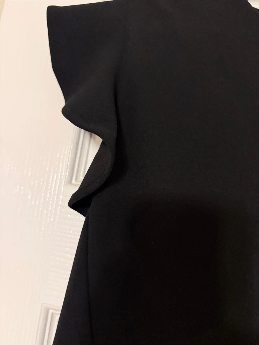 Express Black Comforter-style Dress with Ruffle Sleeves